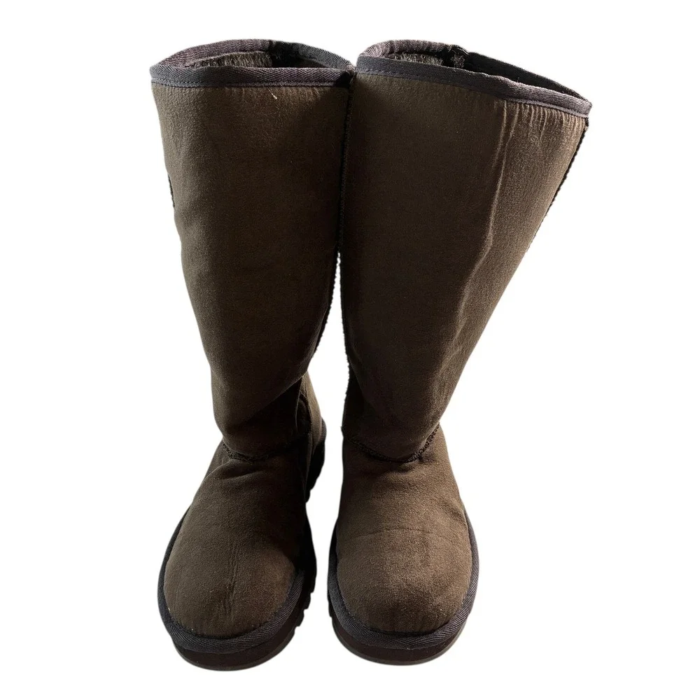 Skechers Australia Brown Suede Faux Fur Lined‎ Tall Boots Women US 7